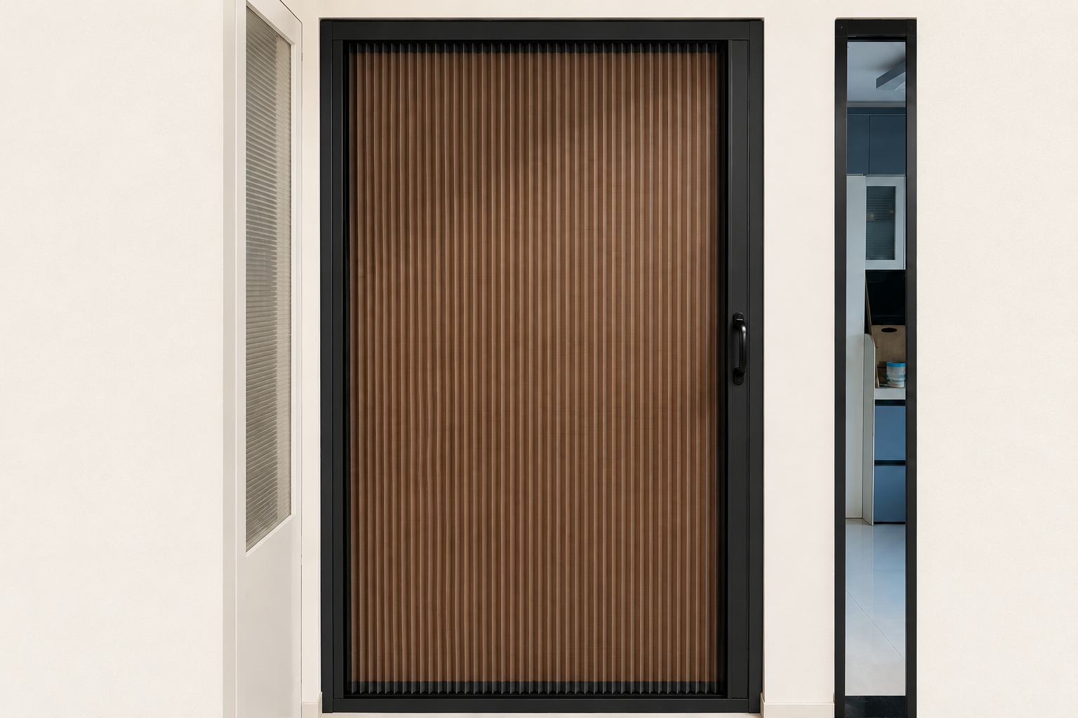 Pleated Mosquito Mesh installed on a window